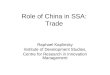 Role of China in SSA: Trade