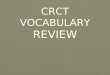 CRCT VOCABULARY  REVIEW