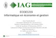 ECGE1215 Informatique en économie et gestion