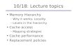 10/18: Lecture topics