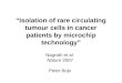 “Isolation of rare circulating tumour cells in cancer patients by microchip technology”