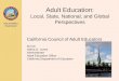 Adult Education: Local, State, National, and Global Perspectives