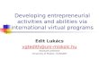 Developing entrepreneurial activities and abilities via international virtual programs