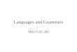 Languages and Grammars