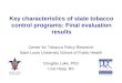 Key characteristics of state tobacco control programs: Final evaluation results