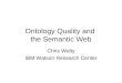 Ontology Quality and  the Semantic Web