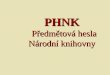 PHNK   Předmětová hesla Národní knihovny