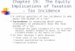 Chapter 19:  The Equity Implications of Taxation – Tax Incidence