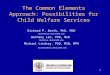 The Common Elements Approach: Possibilities for Child Welfare Services