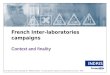 French Inter-laboratories campaigns Context and finality