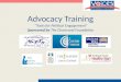 Advocacy Training  “Tools for Political Engagement” Sponsored by  The Chartrand Foundation