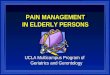 PAIN MANAGEMENT IN ELDERLY PERSONS