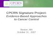 CPCRN Signature Project:  Evidence-Based Approaches to Cancer Control