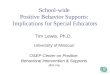 School-wide  Positive Behavior Supports:  Implications for Special Educators