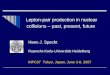 Lepton-pair production in nuclear  collisions – past, present, future