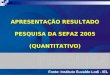 APRESENTAÇÃO RESULTADO PESQUISA DA SEFAZ 2005 (QUANTITATIVO)