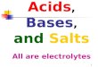 Acids ,  Bases , and Salts All are electrolytes
