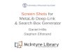 Screen Shots  for  MetaLib Deep-Link  & Search Box Generator