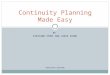 Continuity Planning Made Easy