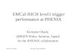 EMCal-RICH level1 trigger performance at PHENIX