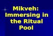 Mikveh:  Immersing in the Ritual Pool