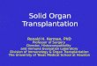 Solid Organ Transplantation
