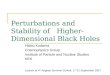 Perturbations and Stability of   Higher-Dimensional Black Holes