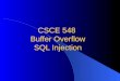 CSCE 548  Buffer Overflow SQL Injection