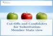 Cut-Offs and Candidates for Substitution:  Member State view