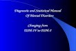 Diagnostic and Statistical Manual  Of Mental Disorders Changing from  DSM-IV to DSM-5