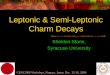 Leptonic & Semi-Leptonic Charm Decays