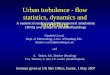 Urban turbulence - flow statistics, dynamics and modelling