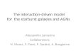 The interaction-driven model for  the starburst galaxies and AGNs