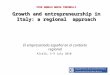 PIER ANGELO MARIA TONINELLI Growth and entrepreneurship in Italy: a regional  approach