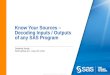 Know Your Sources – Decoding Inputs / Outputs of any SAS Program