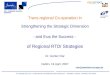Trans-regional Co-operation in Strengthening the Strategic Dimension - and thus the Success -