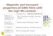 Magnetic and transport properties of SiMn films with the high Mn content