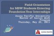 Field Orientation for MSW Students Entering  Foundation Year Internships