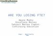 ARE YOU LOSING FTE?