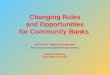 Changing Rules and Opportunities for Community Banks