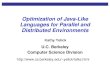 Optimization of Java-Like Languages for Parallel and Distributed Environments