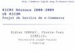 RICM3 Réseaux 2008-2009  UE RICOM Projet de Service de e-Commerce