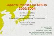 Japan’s Priorities for NRETs  2003-2004