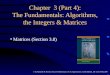 Chapter  3 (Part 4): The Fundamentals: Algorithms, the Integers & Matrices