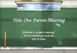Title One Parent Meeting