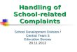 Handling of School-related Complaints