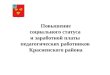 Повышение социального статуса и заработной платы педагогических работников Красненского района