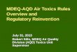 MDEQ-AQD Air Toxics Rules Overview and Regulatory Reinvention