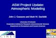 ASM Project Update: Atmospheric Modeling