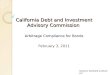 California Debt and Investment Advisory Commission  Arbitrage Compliance for Bonds
